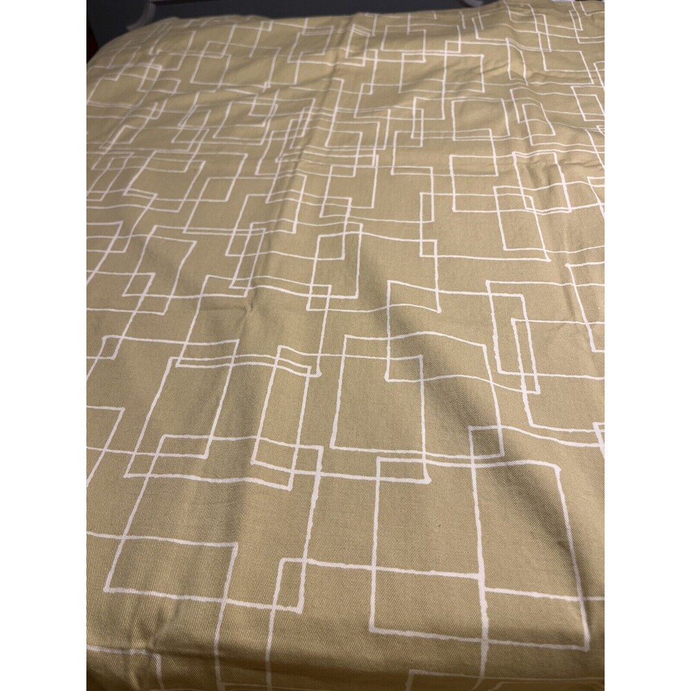 Crate and Barrel Green Geometric Shower Curtain 100% Cotton